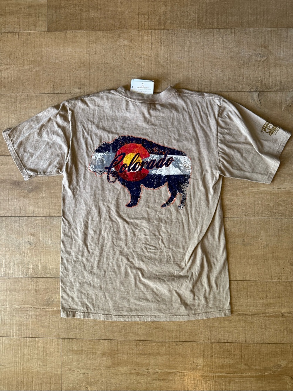 NWT crazy shirts Buffalo Flag Kona Coffee Dyed T-Shirt Colorado medium
